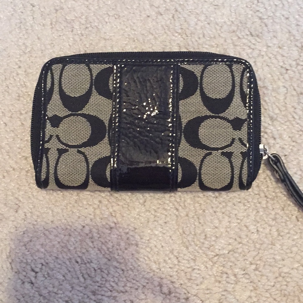 Coach black wristlet